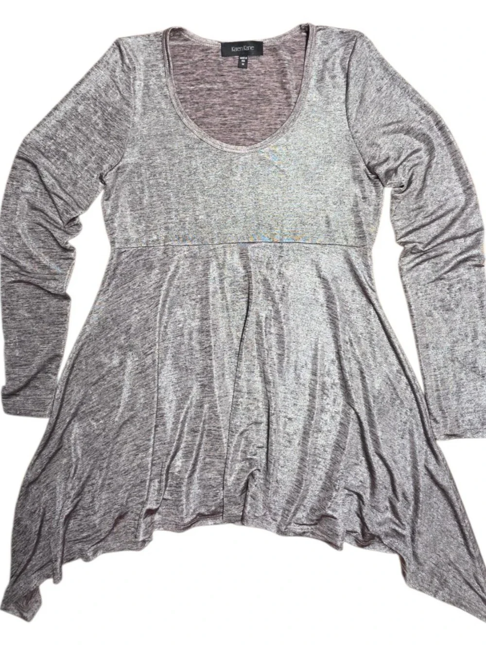 Shimmery Silver Tunic Sculpted And Flowy